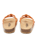 billowy Leder-Pantoletten in Orange