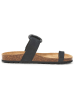 billowy Leren teenslippers zwart