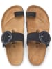 billowy Leren teenslippers zwart