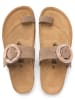 billowy Leren teenslippers bruin