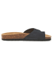 billowy Leren teenslippers zwart