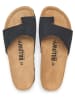 billowy Leren teenslippers zwart
