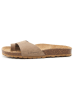 billowy Leren teenslippers bruin