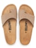 billowy Leren teenslippers bruin