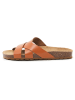 billowy Leren slippers lichtbruin