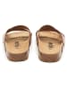 billowy Leren slippers lichtbruin