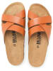 billowy Leren slippers lichtbruin