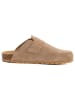 billowy Leder-Clogs in Braun