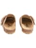 billowy Leder-Clogs in Braun
