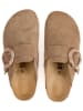 billowy Leder-Clogs in Braun