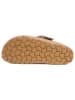 billowy Leder-Clogs in Braun