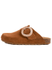 billowy Leren clogs lichtbruin