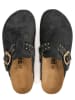 billowy Leren clogs zwart