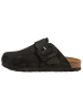 billowy Leder-Clogs in Schwarz