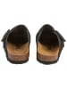 billowy Leder-Clogs in Schwarz