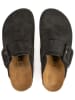 billowy Leder-Clogs in Schwarz