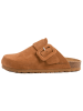 billowy Leren clogs lichtbruin
