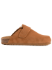 billowy Leder-Clogs in Hellbraun