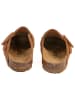 billowy Leder-Clogs in Hellbraun