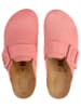 billowy Leder-Clogs in Rosa