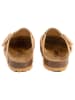 billowy Leder-Clogs in Beige