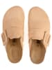 billowy Leder-Clogs in Beige