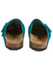 billowy Leder-Clogs in Türkis