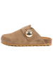 billowy Leren clogs bruin