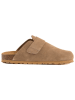 billowy Leder-Clogs in Braun