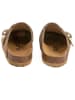 billowy Leder-Clogs in Braun
