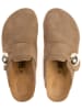 billowy Leder-Clogs in Braun