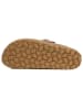 billowy Leder-Clogs in Braun