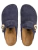 billowy Leren clogs donkerblauw