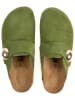 billowy Leder-Clogs in Grün