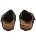 billowy Leder-Clogs in Schwarz