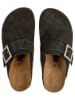 billowy Leder-Clogs in Schwarz