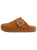 billowy Leder-Clogs in Hellbraun