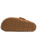 billowy Leder-Clogs in Hellbraun