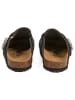 billowy Leder-Clogs in Schwarz