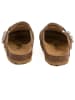 billowy Leren clogs bruin