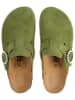 billowy Leder-Clogs in Grün