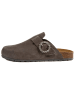 billowy Leder-Clogs in Anthrazit