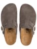 billowy Leder-Clogs in Anthrazit