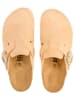 billowy Leder-Clogs in Beige
