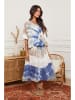 Fleur de Lin Jurk beige/blauw