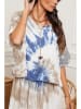 Fleur de Lin Kleid in Beige/ Blau