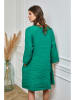 La Compagnie Du Lin Lniana sukienka "Helvia" w kolorze zielonym