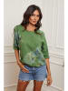 La Compagnie Du Lin Blouse "Julianna" groen