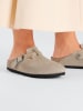 Birkenstock Skórzane chodaki "Boston" w kolorze szarobrązowym