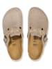 Birkenstock Skórzane chodaki "Boston" w kolorze szarobrązowym